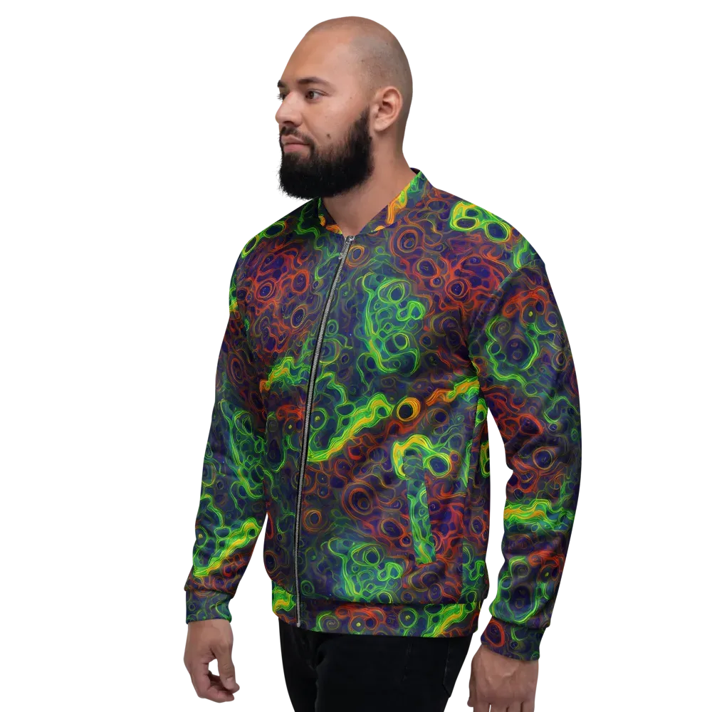 Cobalt Swirl on Bomber Jacket — Left