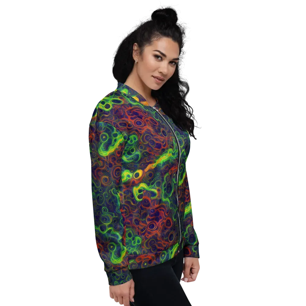 Cobalt Swirl on Bomber Jacket — Right