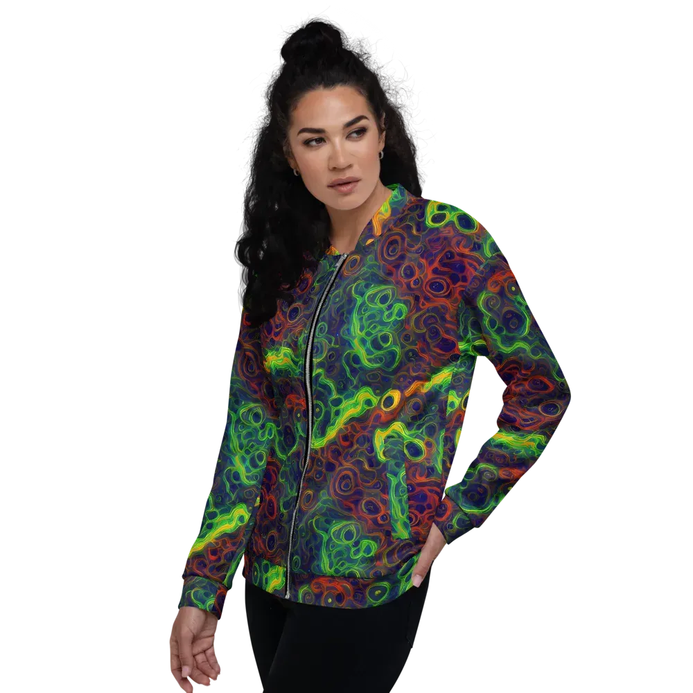 Cobalt Swirl on Bomber Jacket — Left