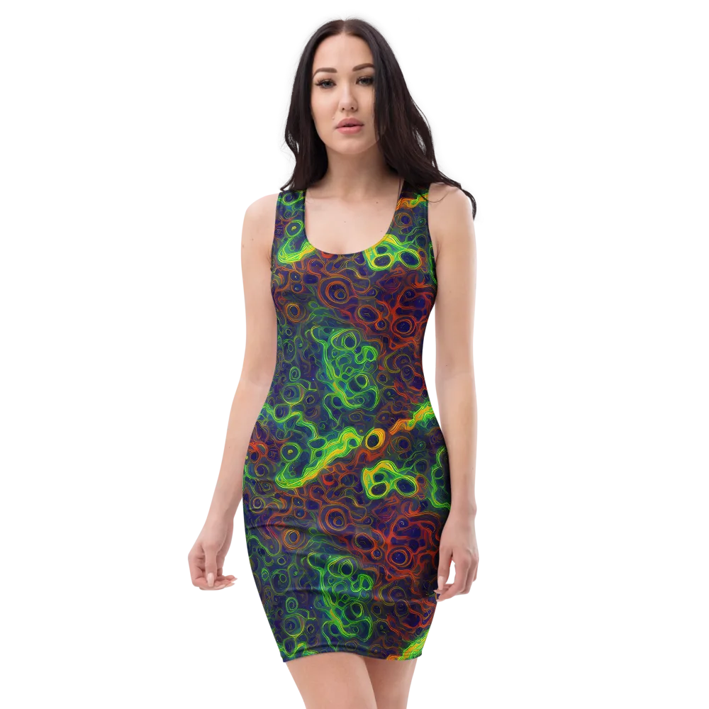 Cobalt Swirl on Bodycon Dress — Front