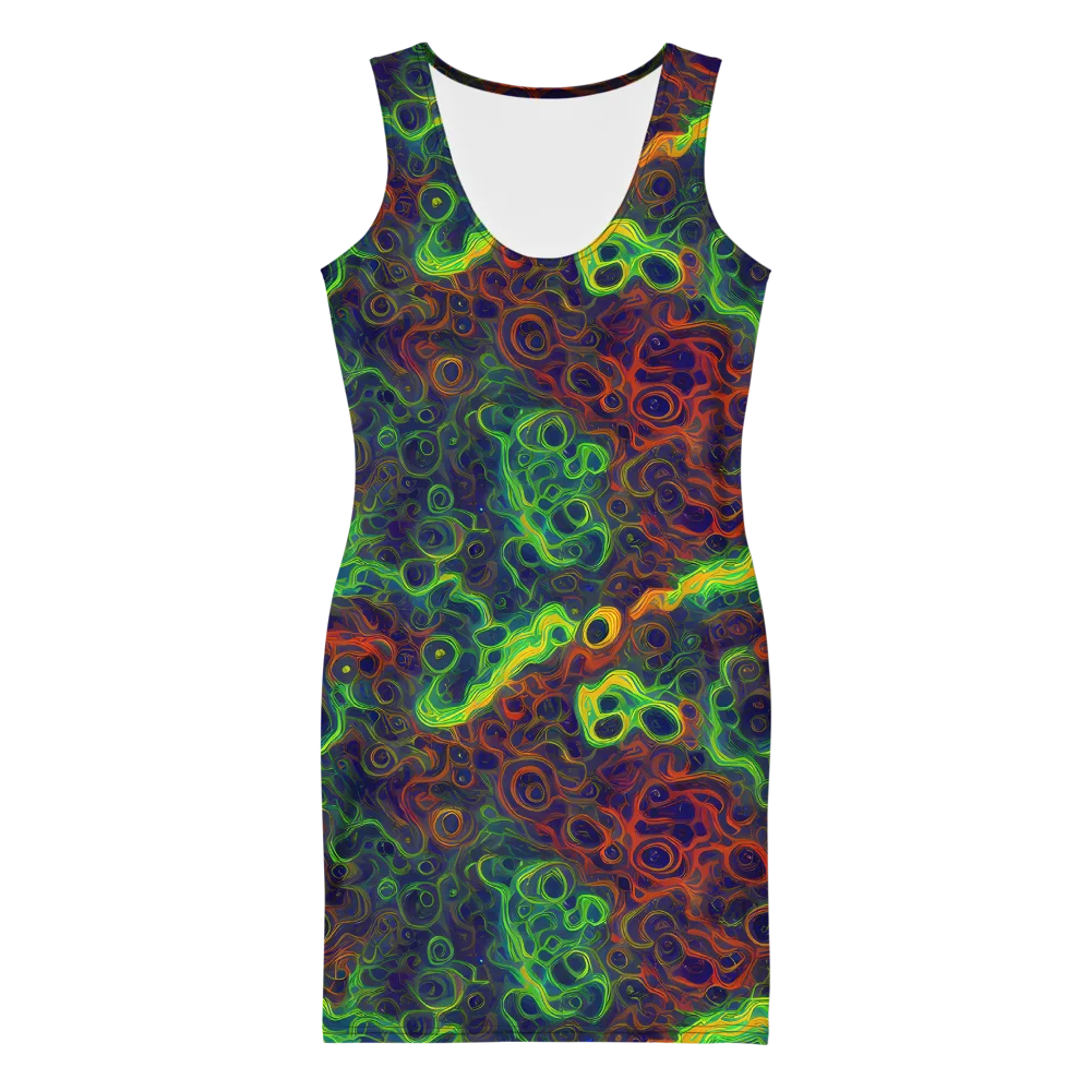 Cobalt Swirl on Bodycon Dress — Front