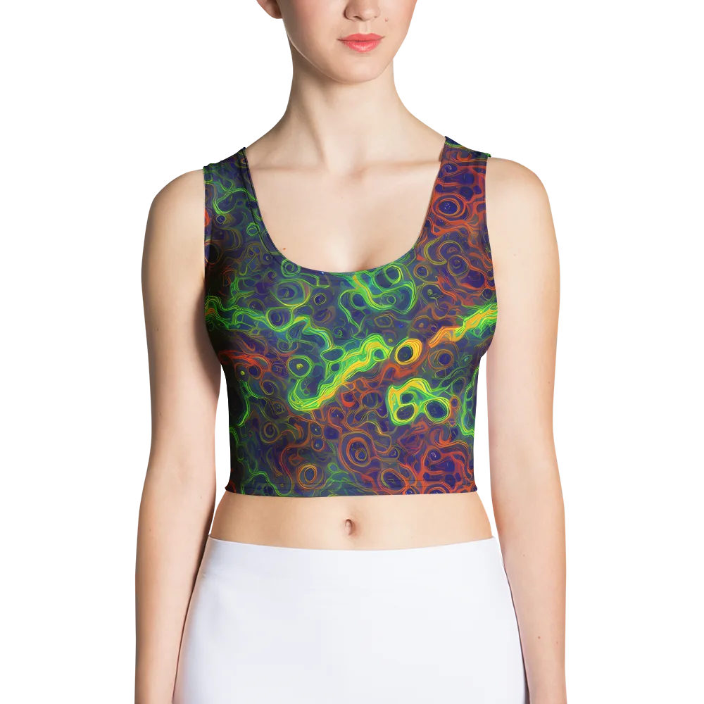 Cobalt Swirl on Crop Top — Front