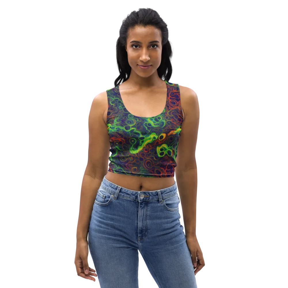 Cobalt Swirl on Crop Top — Front