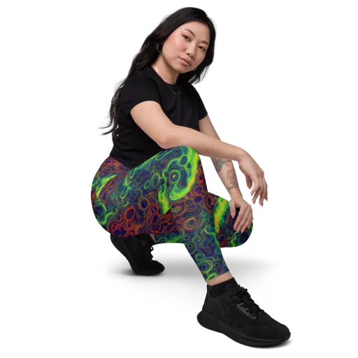 Cobalt Swirl on a Leggings with Pockets