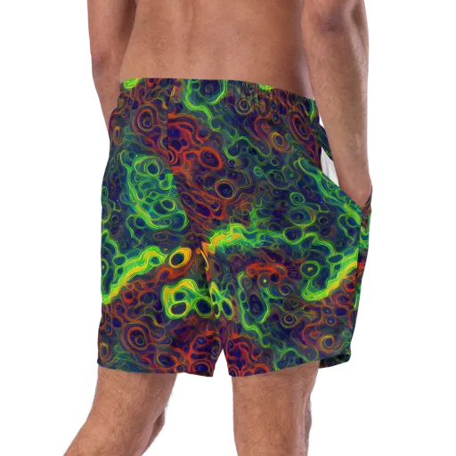 Cobalt Swirl on a Swim Trunks