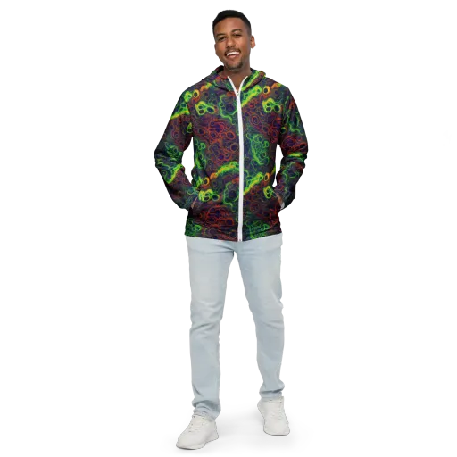 Cobalt Swirl on a Men's Windbreaker