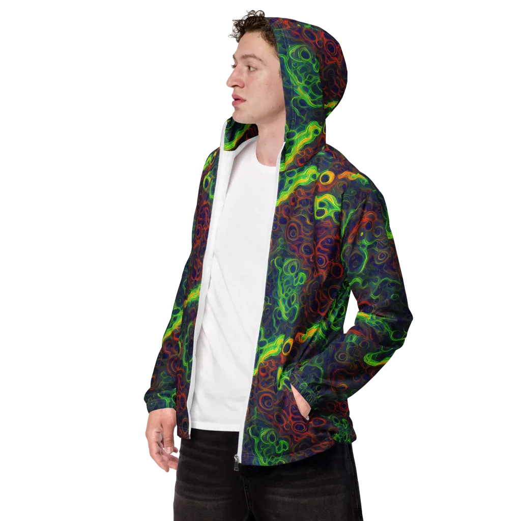 Cobalt Swirl on Men's Windbreaker — Left Front