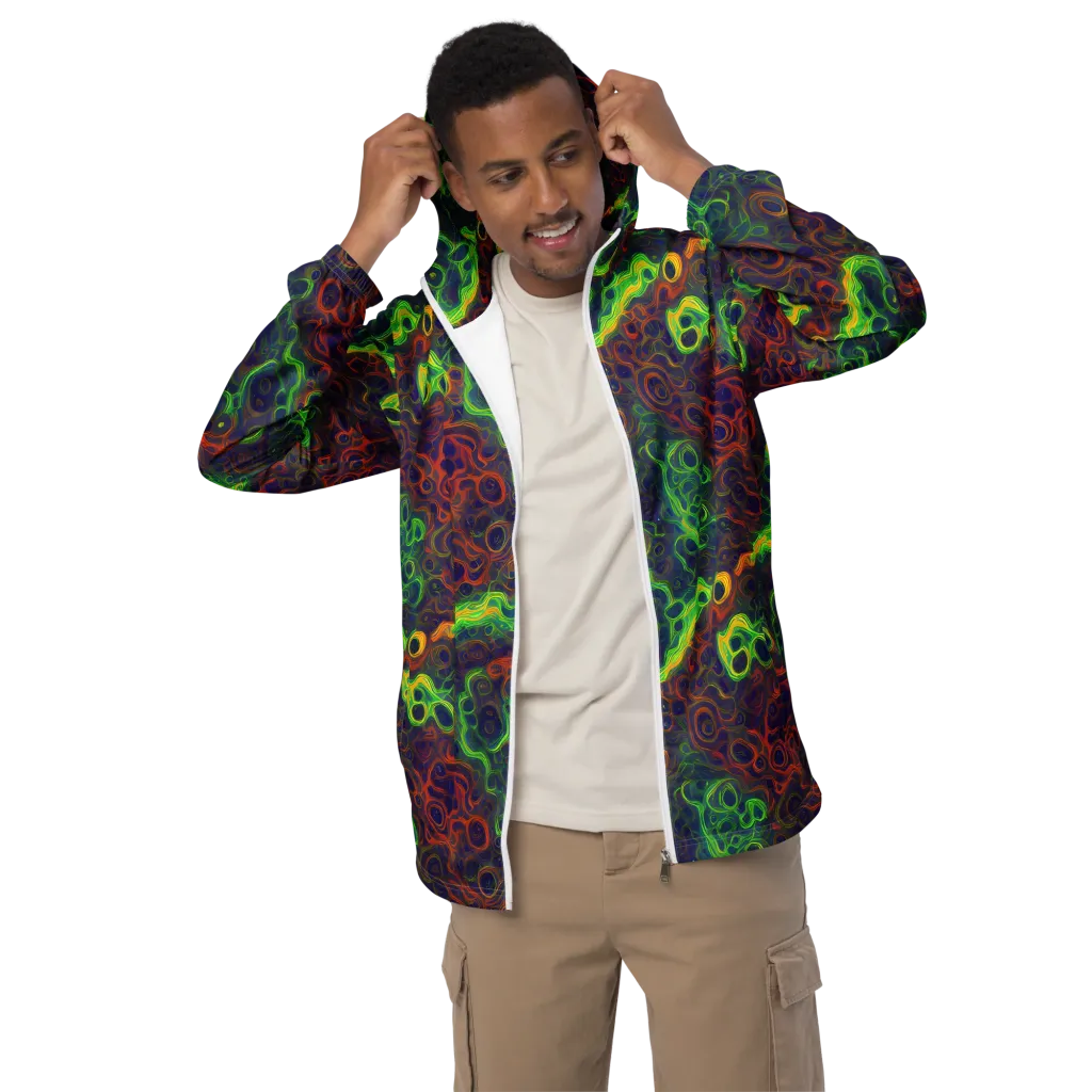 Cobalt Swirl on Men's Windbreaker — Front