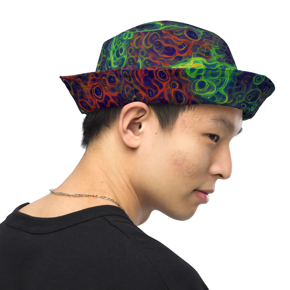 Cobalt Swirl on Reversible Bucket Hat — Right Outside