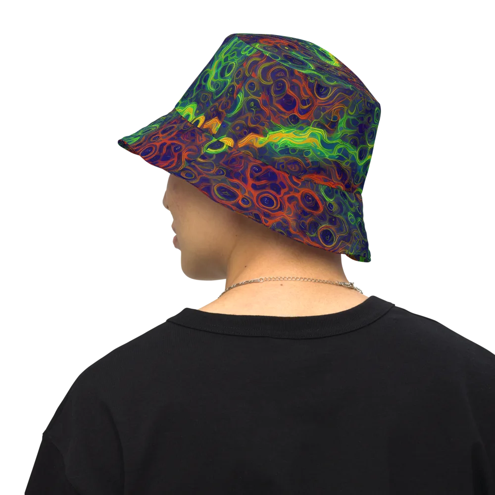 Cobalt Swirl on Reversible Bucket Hat — Back Inside