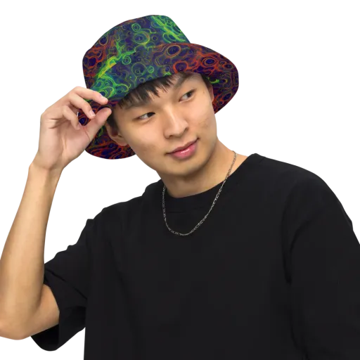 Cobalt Swirl on a Reversible Bucket Hat