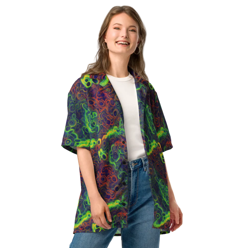 Cobalt Swirl on Button Shirt — Front