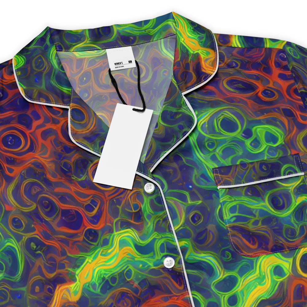 Cobalt Swirl on Women's Short Sleeve Pajama Top — Product details