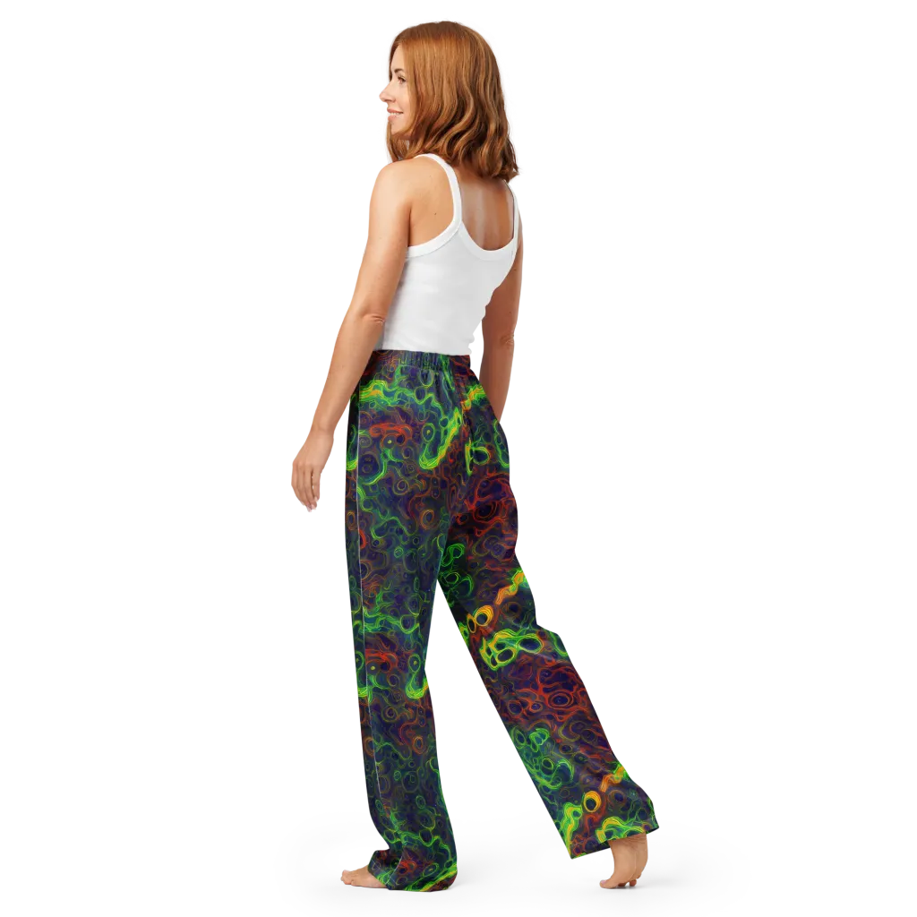 Cobalt Swirl on Women's Pajama Pants — Back