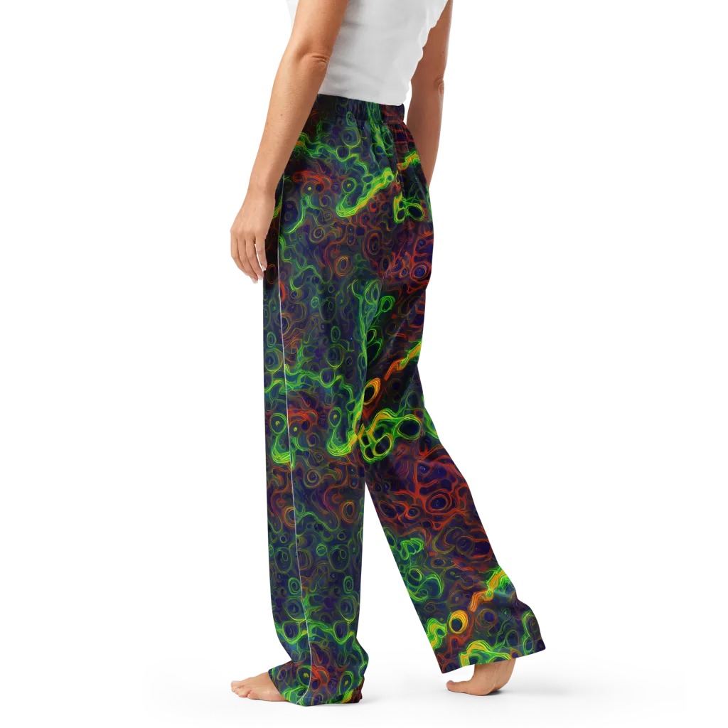 Cobalt Swirl on Women's Pajama Pants — Left