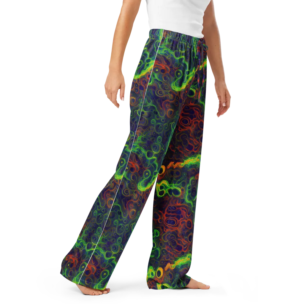 Cobalt Swirl on Women's Pajama Pants — Right Front