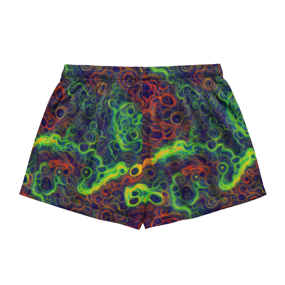 Cobalt Swirl on Women's Pajama Shorts — Back