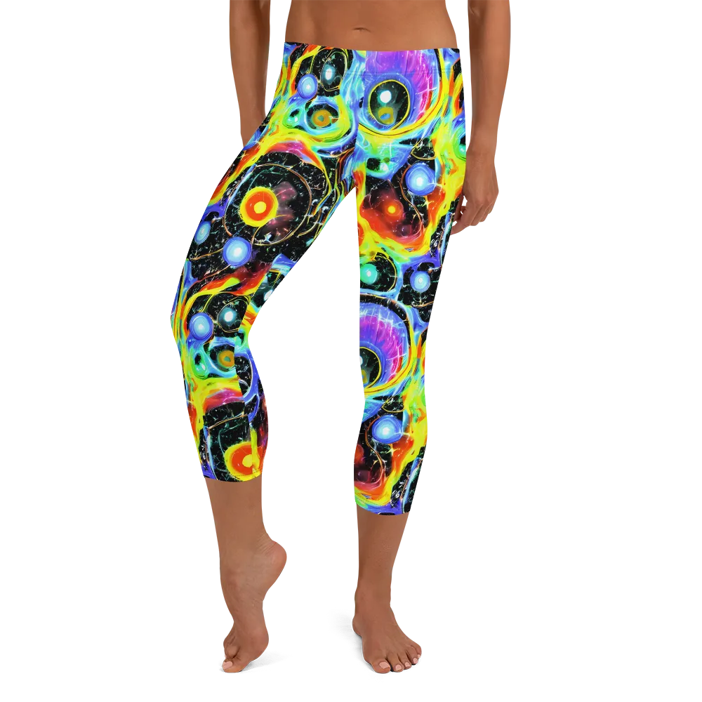 Chromatic Galaxies on Capri Leggings — Front