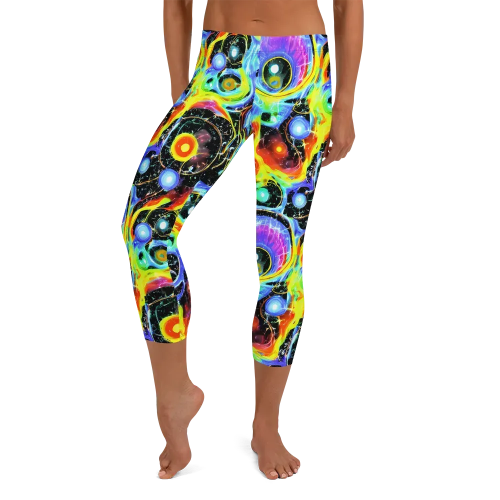 Chromatic Galaxies on Capri Leggings — Front