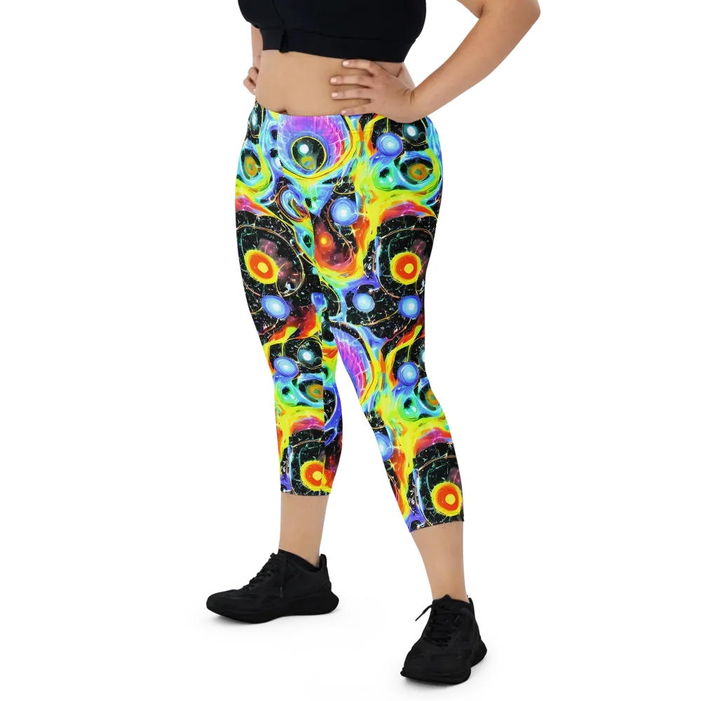 Chromatic Galaxies on Capri Leggings — Front
