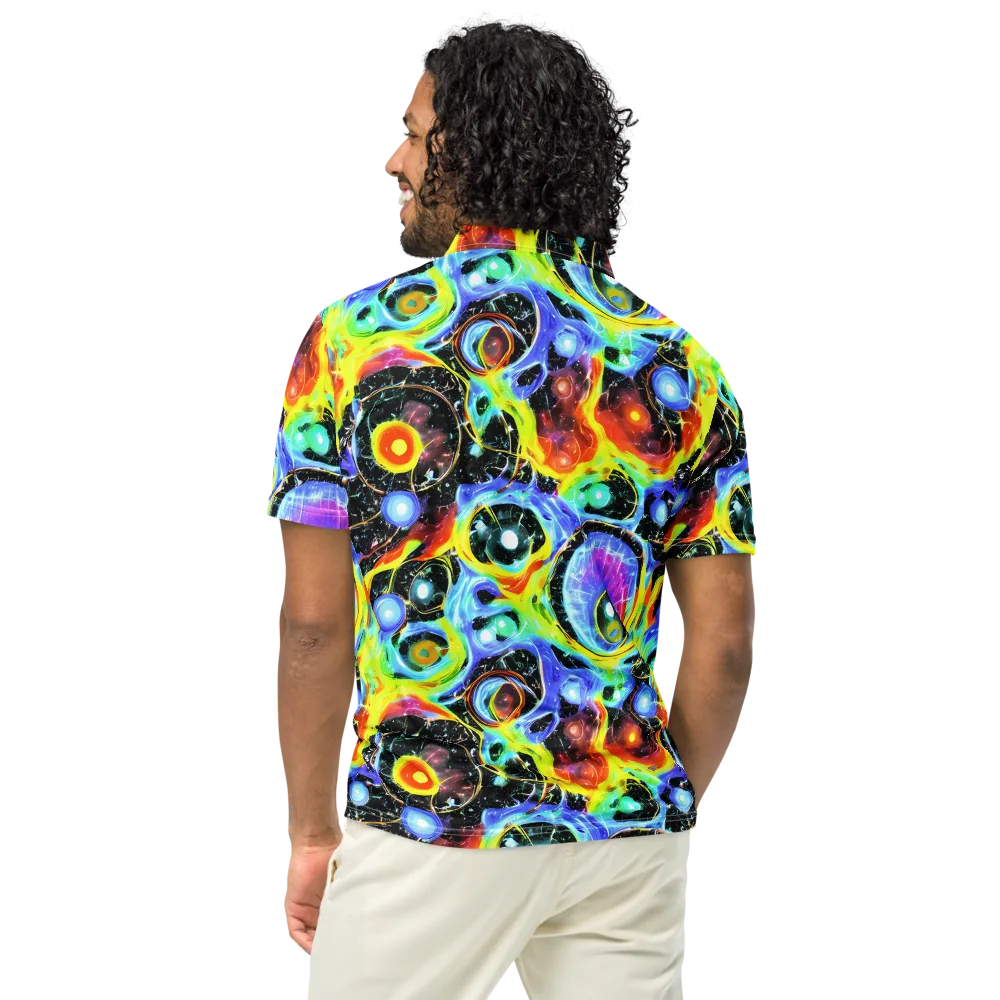 Chromatic Galaxies on Men's Slim Fit Polo Shirt — Back