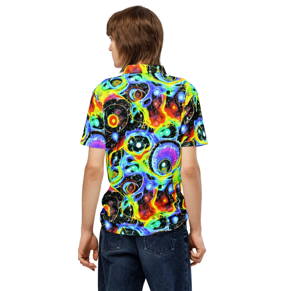 Chromatic Galaxies on Men's Slim Fit Polo Shirt — Back