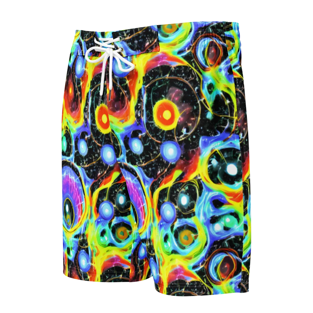 Chromatic Galaxies on Men's Board Shorts — Front