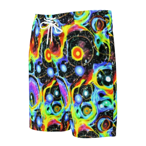 Chromatic Galaxies on a Men's Board Shorts