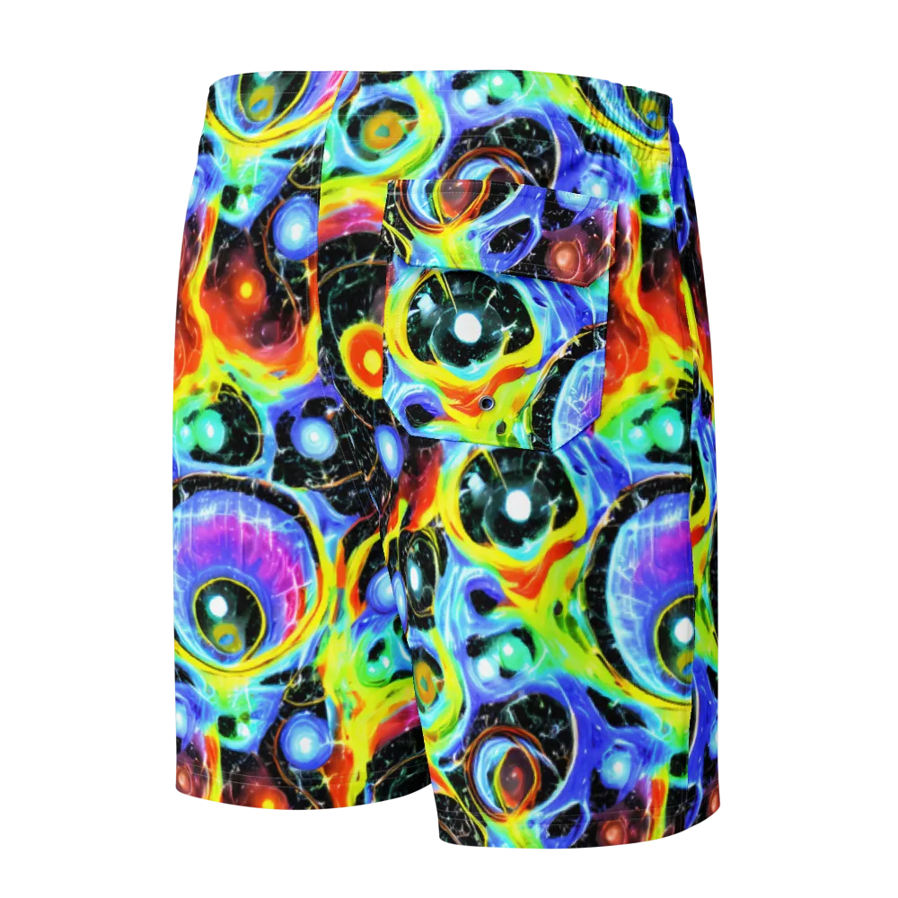 Chromatic Galaxies on Men's Board Shorts — Back