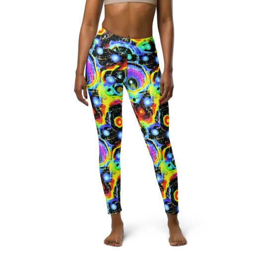 Chromatic Galaxies on a Yoga Leggings