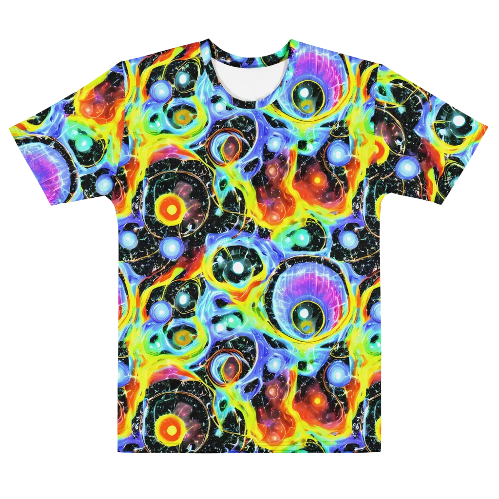Chromatic Galaxies on Men's Cotton Crew Neck T-Shirt — Front