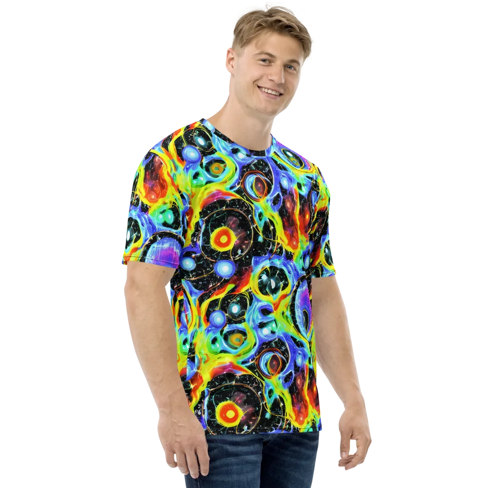 Chromatic Galaxies on Men's Crew Neck T-Shirt — Right