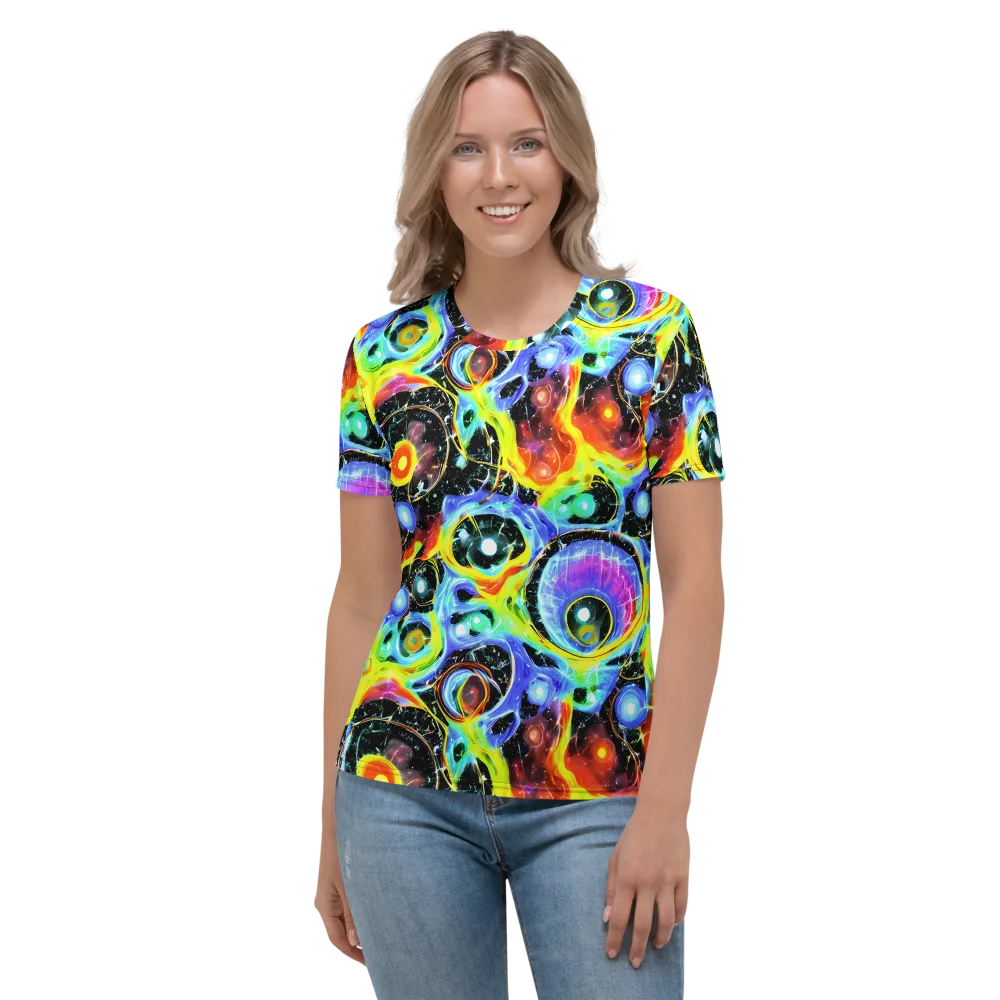 Chromatic Galaxies on Women's Crew Neck T-Shirt — Front
