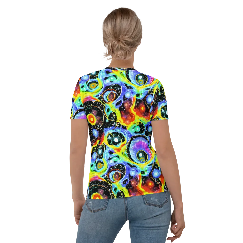 Chromatic Galaxies on Women's Crew Neck T-Shirt — Back