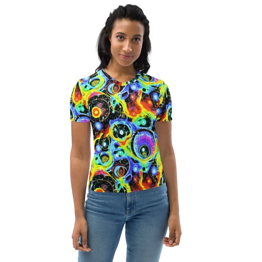Chromatic Galaxies on Women's Crew Neck T-Shirt — Front