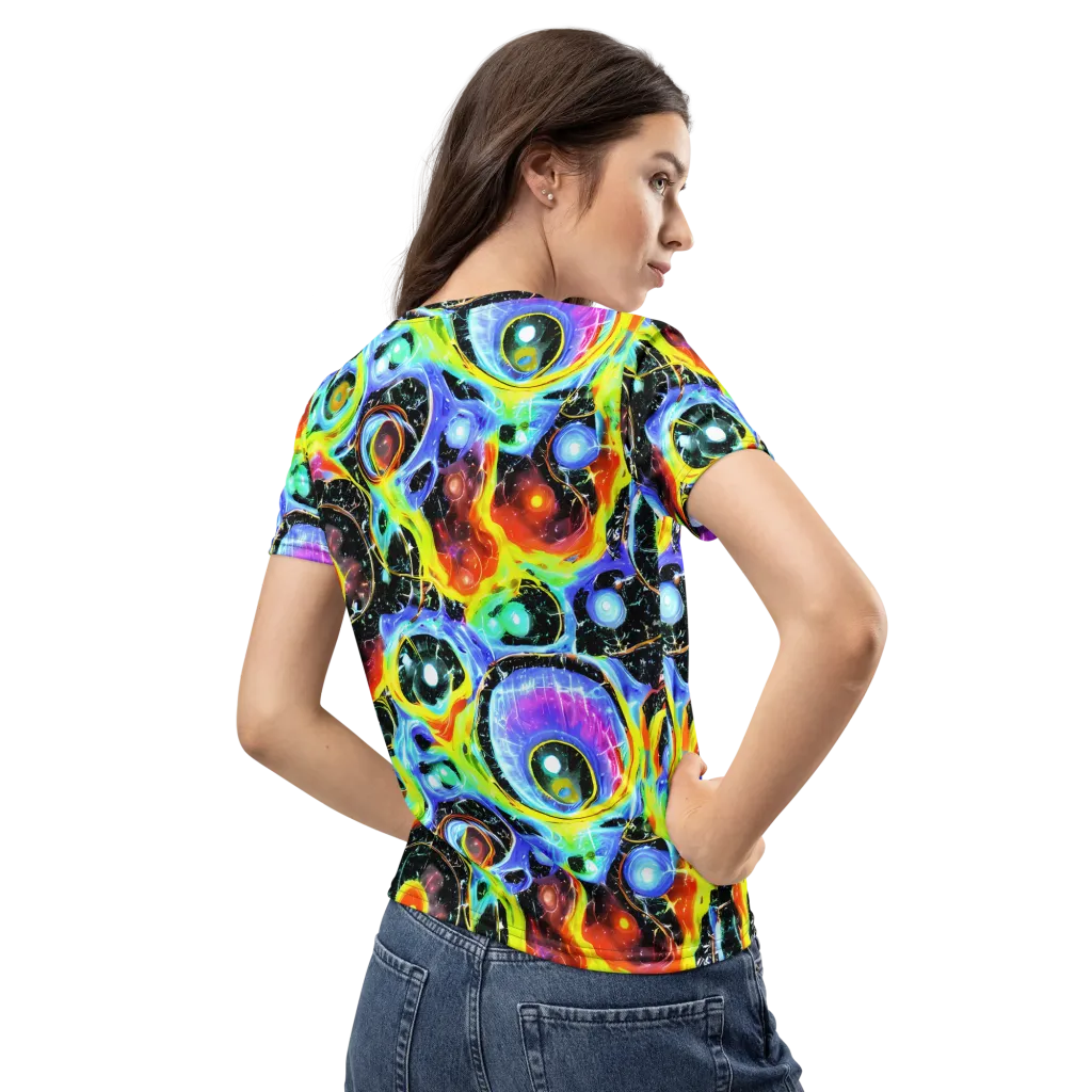 Chromatic Galaxies on Women's Crew Neck T-Shirt — Back