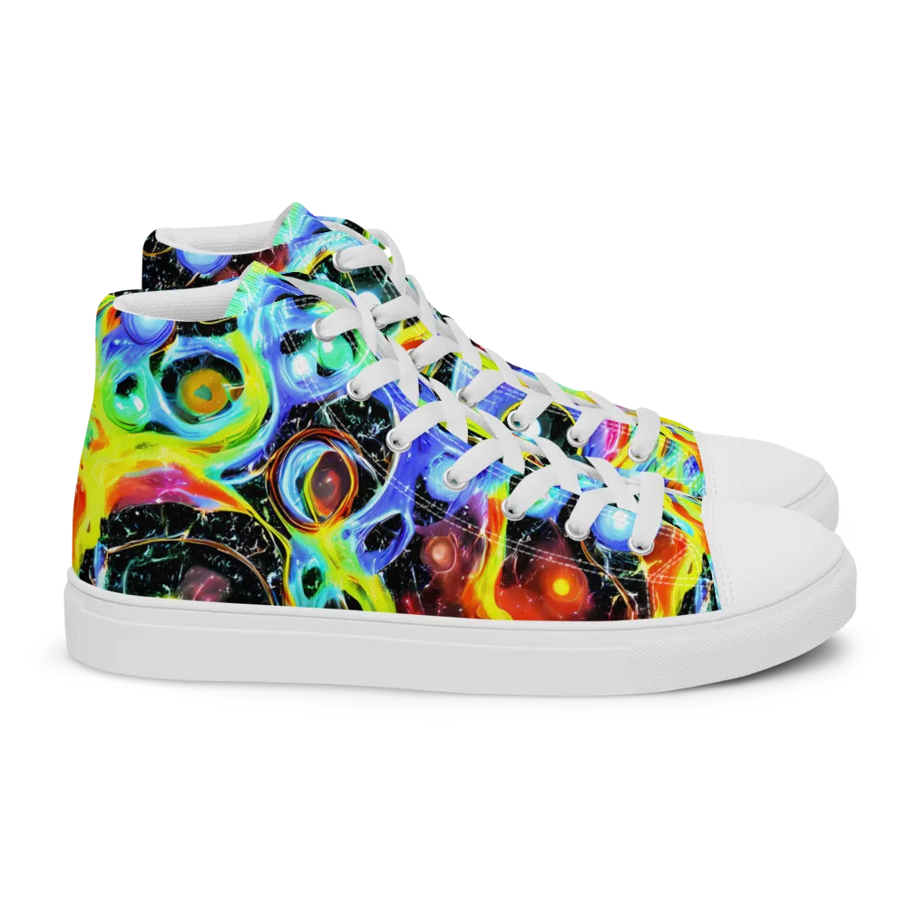 Chromatic Galaxies on Women's High Top Canvas Shoes — Right