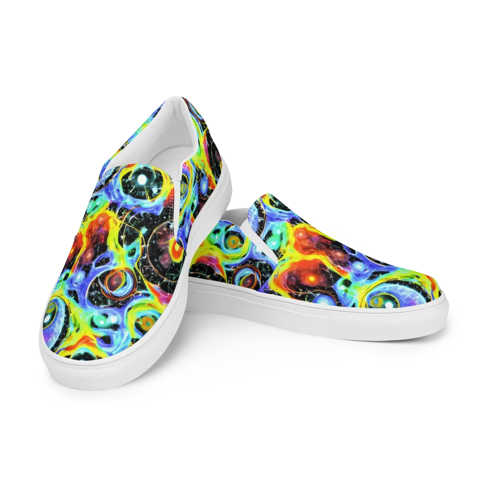 Chromatic Galaxies on Men's Slip-On Canvas Shoes — Left Front