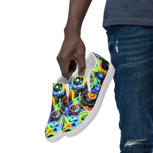 Chromatic Galaxies on a Men's Slip-On Canvas Shoes