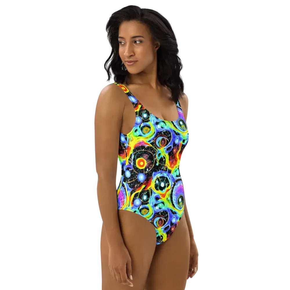 Chromatic Galaxies on One-Piece Swimsuit — Right
