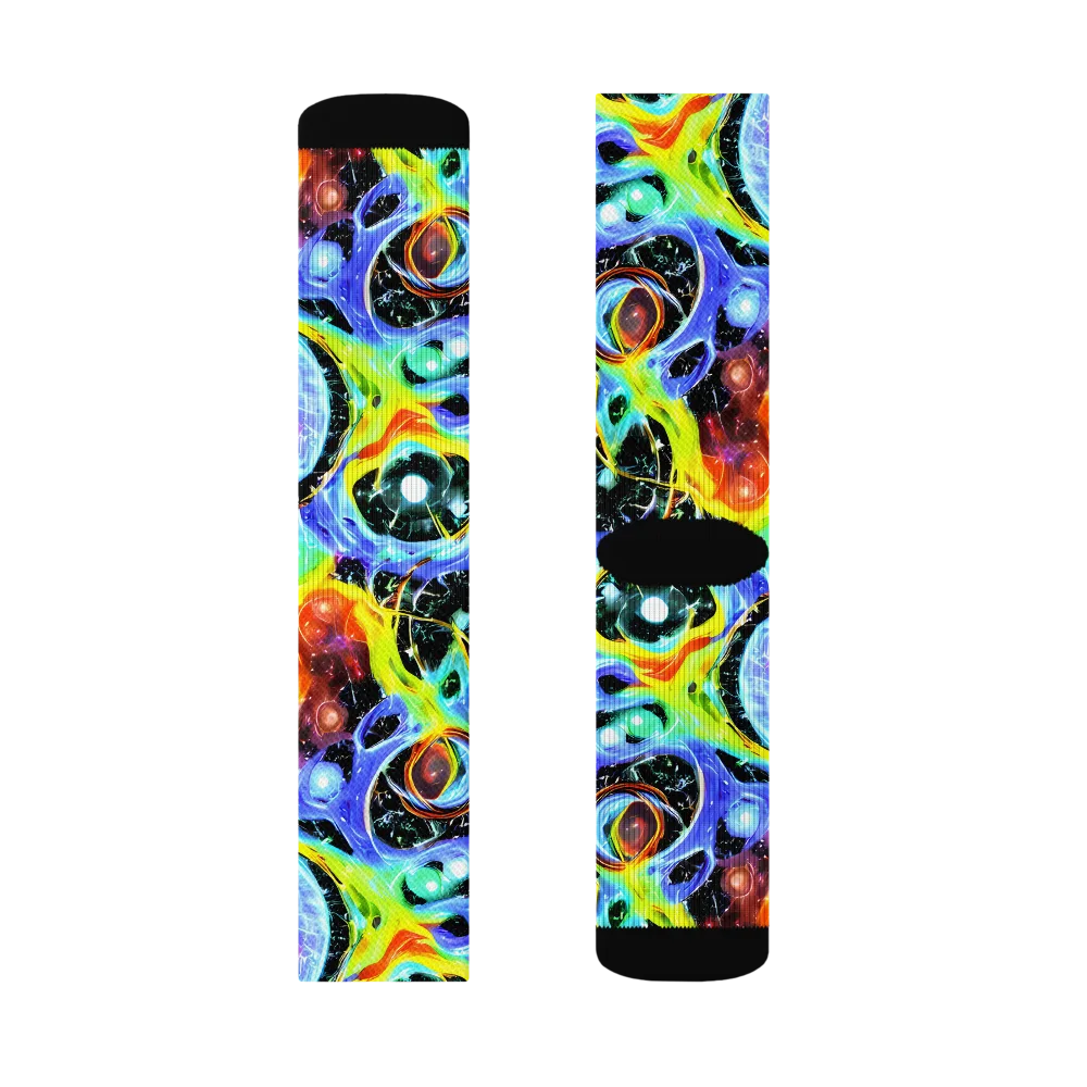Chromatic Galaxies on Socks — Left Sock