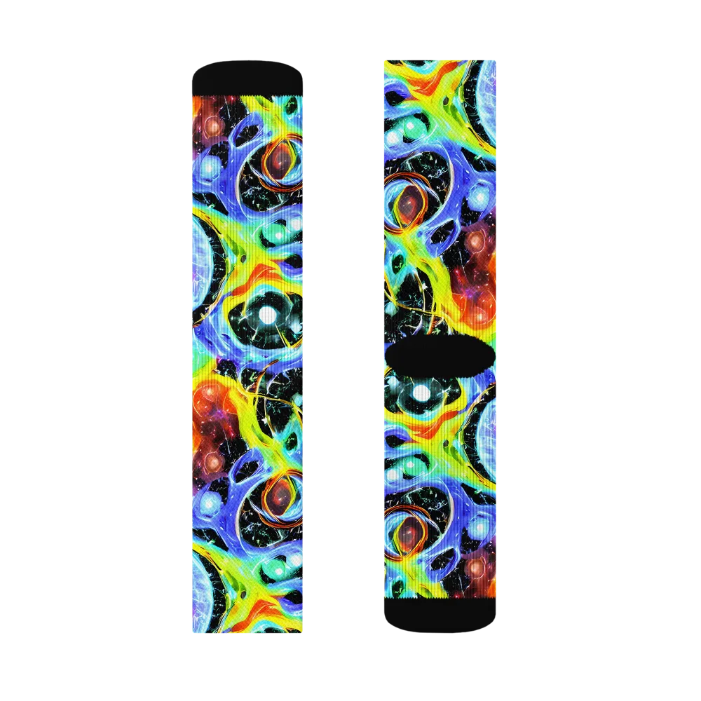 Chromatic Galaxies on Socks — Right Sock