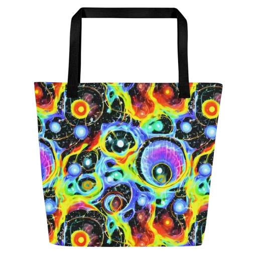 Chromatic Galaxies on a Large Tote Bag W/ Pocket