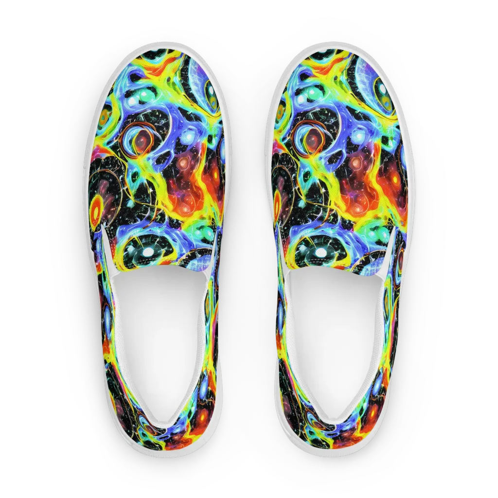 Chromatic Galaxies on Women's Slip-On Canvas Shoes — Front