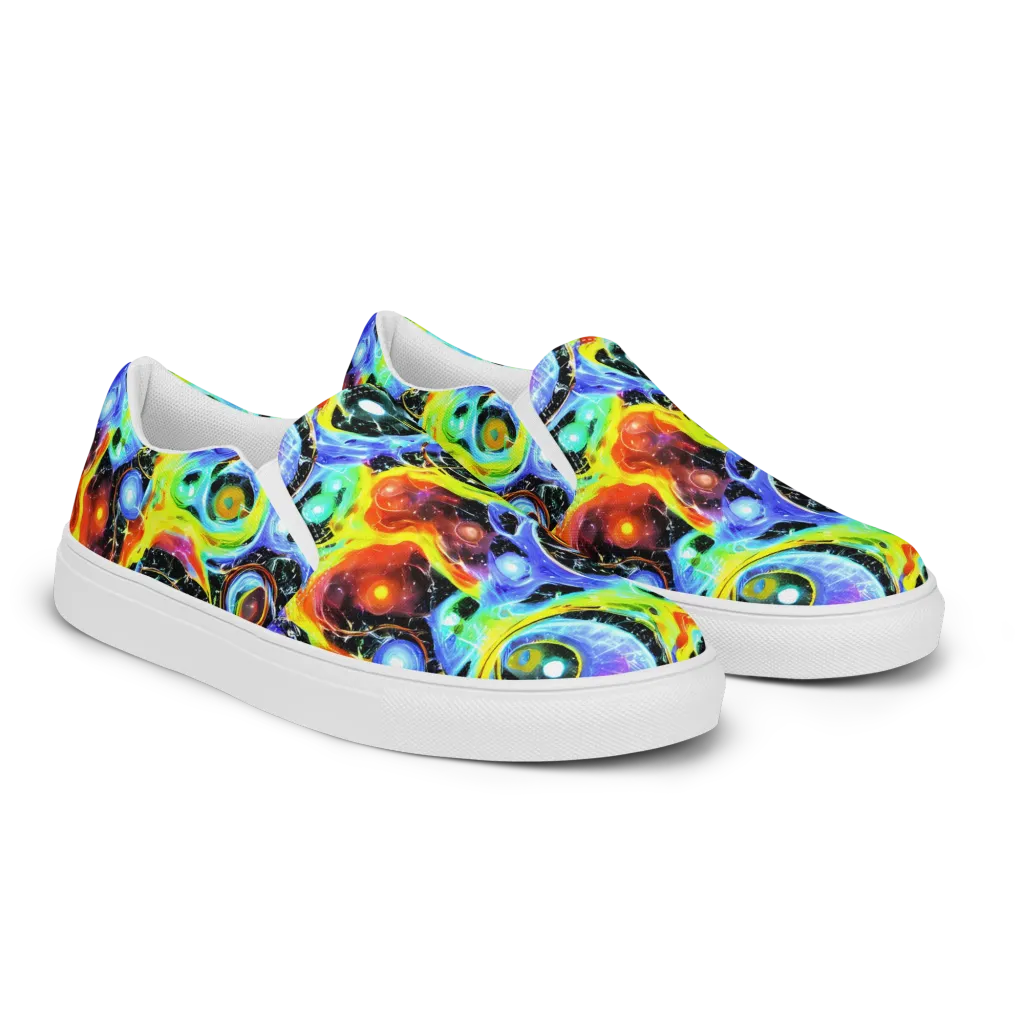 Chromatic Galaxies on Women's Slip-On Canvas Shoes — Right Front