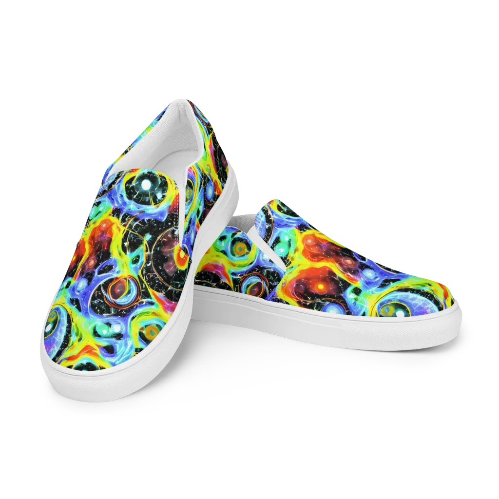 Chromatic Galaxies on Women's Slip-On Canvas Shoes — Left Front