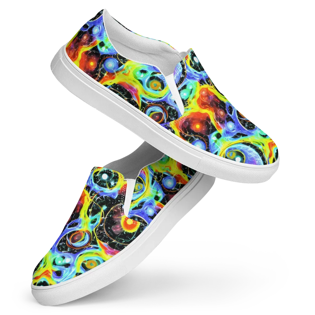 Chromatic Galaxies on Women's Slip-On Canvas Shoes — Front