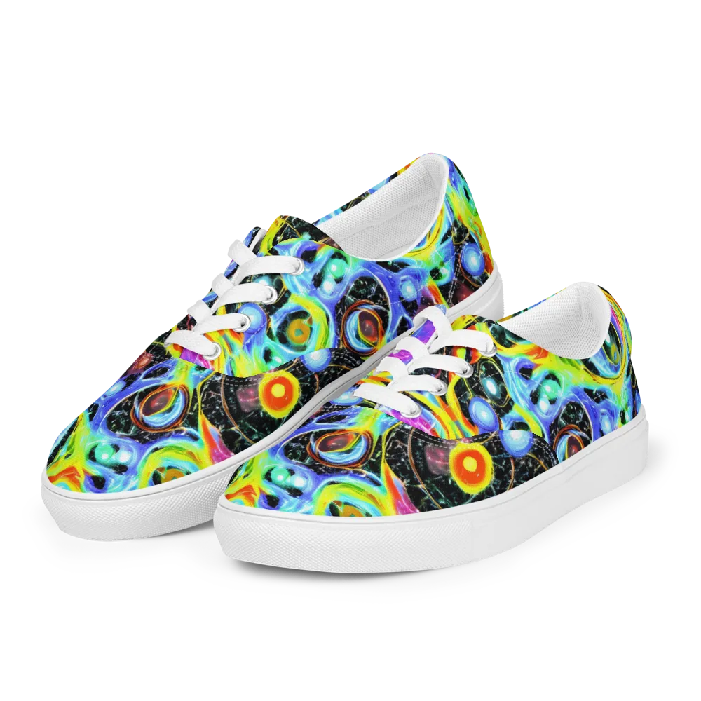 Chromatic Galaxies on Men's Lace-Up Canvas Shoes — Left Front