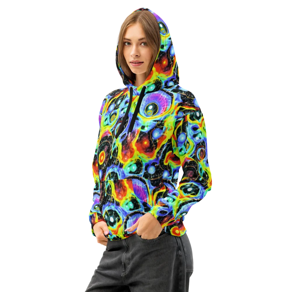 Chromatic Galaxies on Cotton Hoodie — Left Front