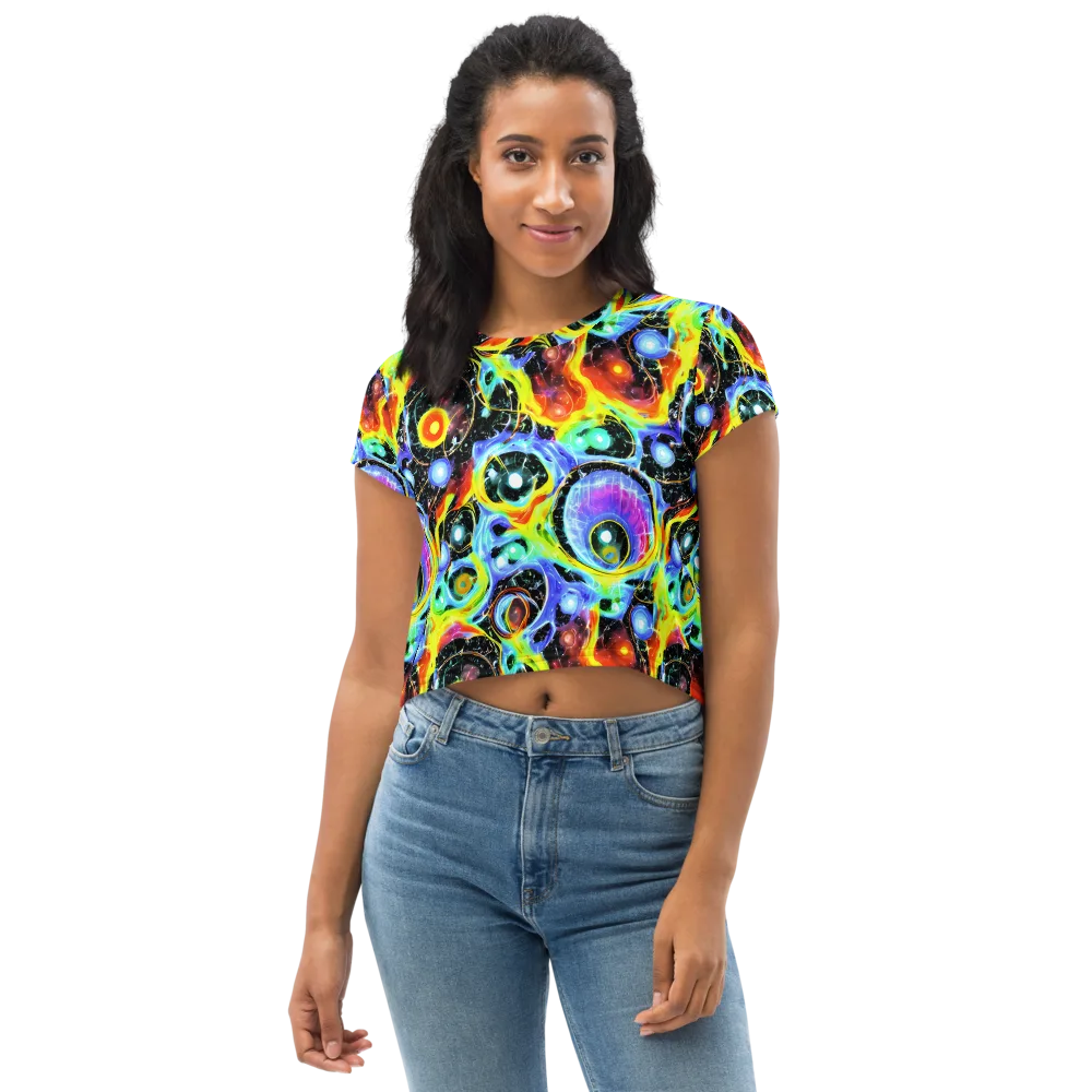 Chromatic Galaxies on Crop Tee — Front